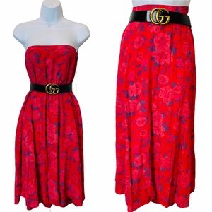 Beautiful Vintage Pink & Blue Floral A Line Skirt